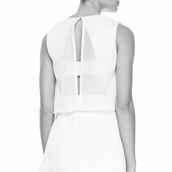 O'2nd Layered Mesh Jacquard Open Back Mini Star Dr - Picture 5 of 7